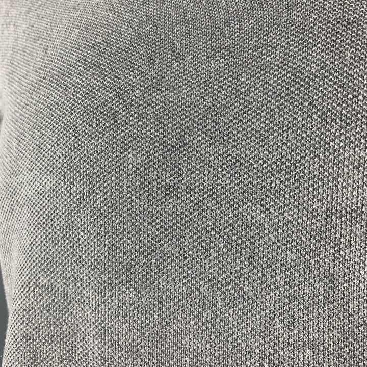 GIORGIO ARMANI Size 12 Grey Silk V-Neck Polo Shirt