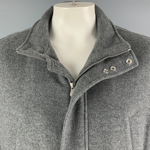 BRUNELLO CUCINELLI Taille 46 Veste Gris Cachemire Zip Snaps