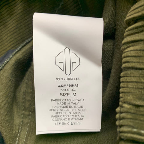 GOLDEN GOOSE Size M Olive Corduroy Cotton Elastic Waistband Casual Pants