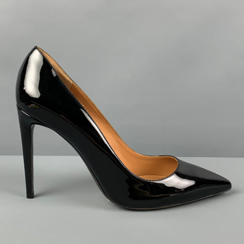 RALPH LAUREN Talla 9.5 Zapatos de tacón Celia de charol de cuero negro