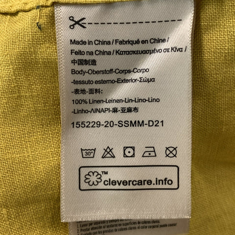 SCOTCH AND SODA Size XL Mustard Solid Linen Button Up Short Sleeve Shirt
