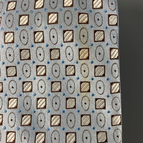 ERMENEGILDO ZEGNA Cravate en soie à pois bleu marron