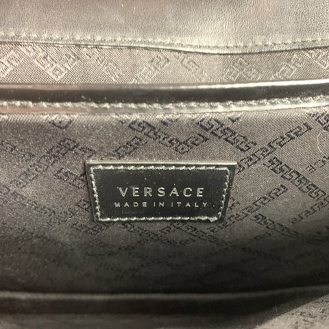 VERSACE Black Leather Rectangle Envelope Bag