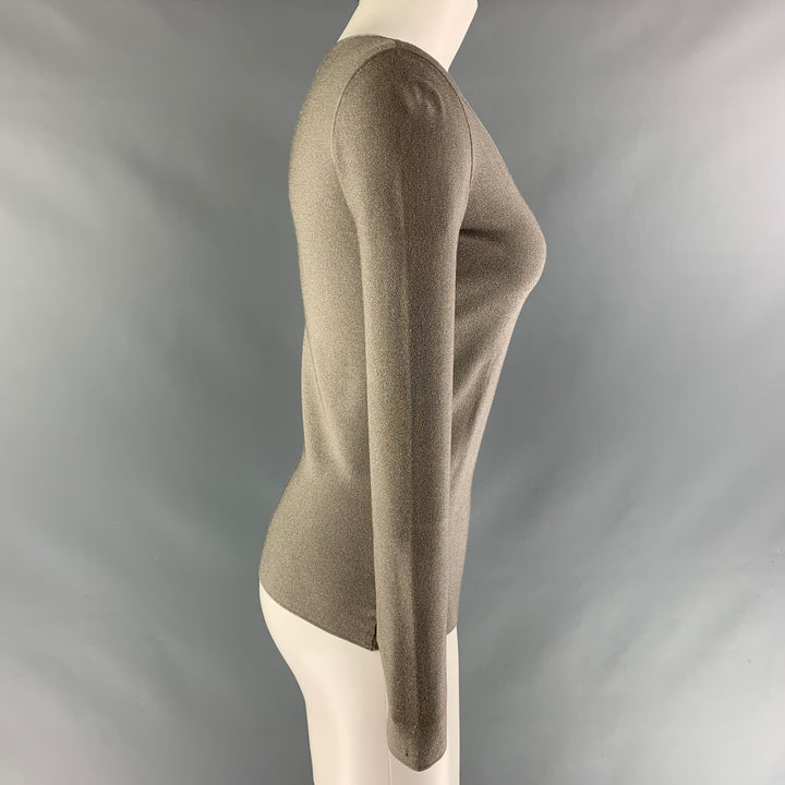 GIORGIO ARMANI Size 6 Grey Polyester &  Viscose Solid Pullover