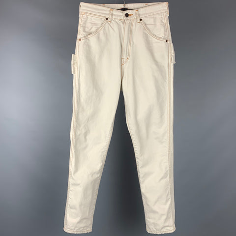 KAPITAL Size S Off White Cotton High Waisted Jeans