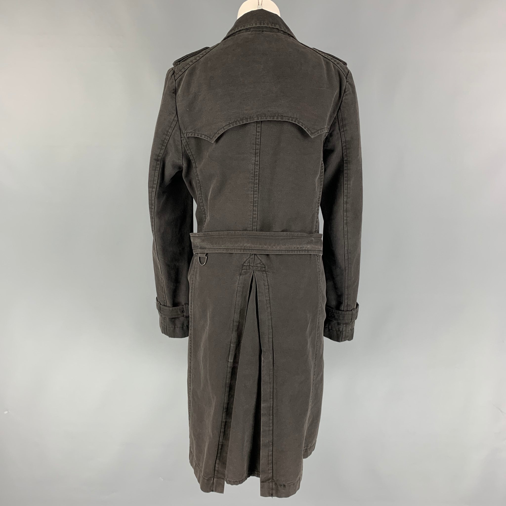 【VERONIQUE BRANQUINHO】 モッズコート W54 VERONIQUE BRANQUINHO Size 12 Charcoal Cotton Double Breasted