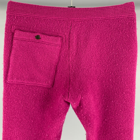 TS (S) Talla M Pantalones casuales con cordón de mezcla de lana acanalada morados
