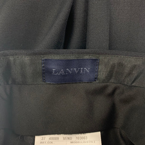 LANVIN Size 30 Black Wool Tuxedo Dress Pants