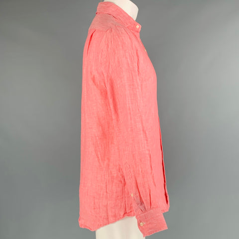 POLO by RALPH LAUREN Size S Orange Linen Long Sleeve Shirt