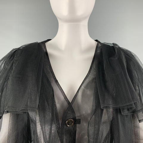 COMME des GARCONS Size M Black Polyester See Through Jacket