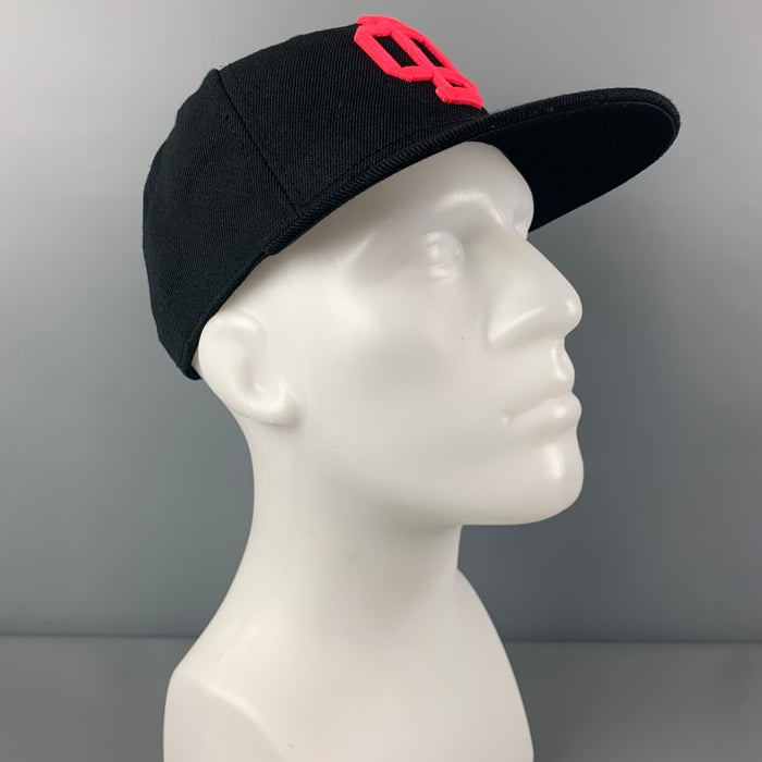 DSQUARED2 Black Pink Embroidered Canvas Hat