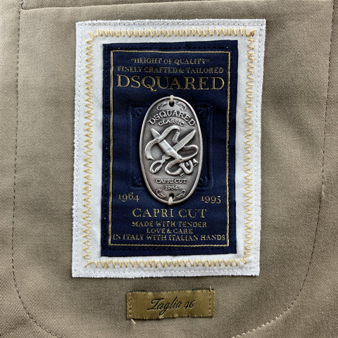 DSQUARED2 Size 36 Taupe Cotton Blend Notch Lapel Sport Coat