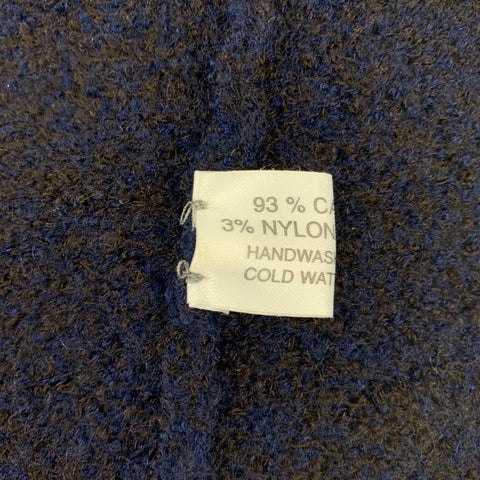 LAINEY Size S Navy & Purple Cashmere Blend Open Front Cardigan