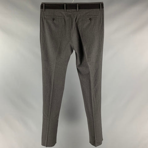 VIKTOR &amp; ROLF Taille 38 Pantalon habillé en laine unie gris noir avec braguette zippée