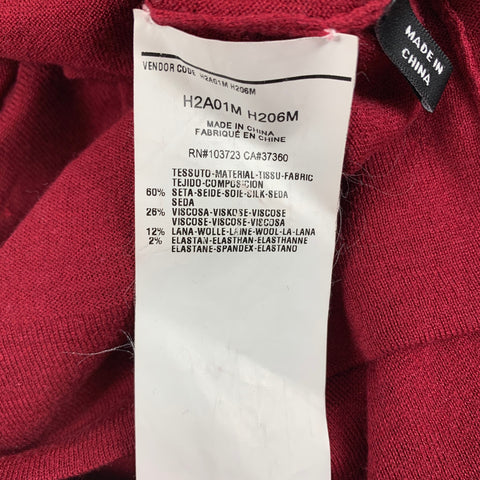 EMPORIO ARMANI Size 8 Burgundy Silk Blend Knitted Shift Dress