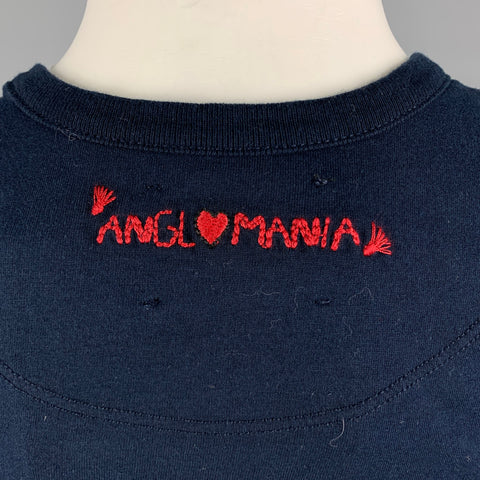 VIVIENNE WESTWOOD ANGLOMANIA Taille S T-shirt brodé en coton à rayures marine et blanc