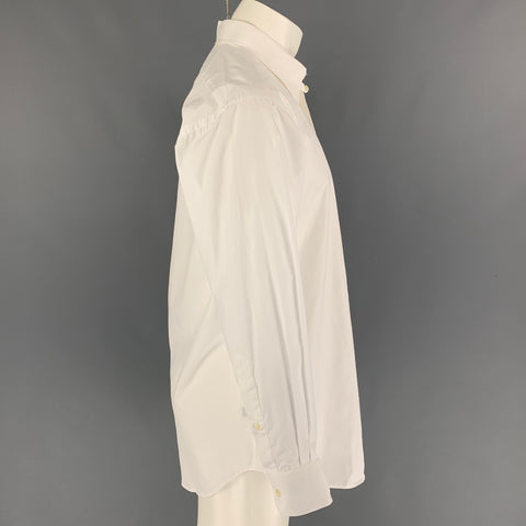 BERGDORF GOODMAN Size M White Cotton Button Up Long Sleeve Shirt