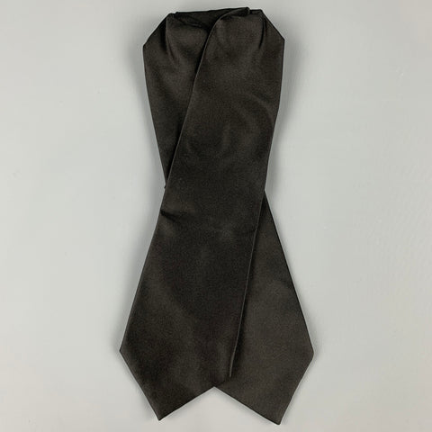 ERMENEGILDO ZEGNA Black Satin Silk Ascot