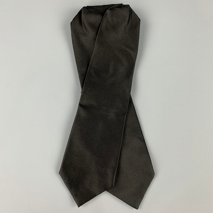 ERMENEGILDO ZEGNA Black Satin Silk Ascot