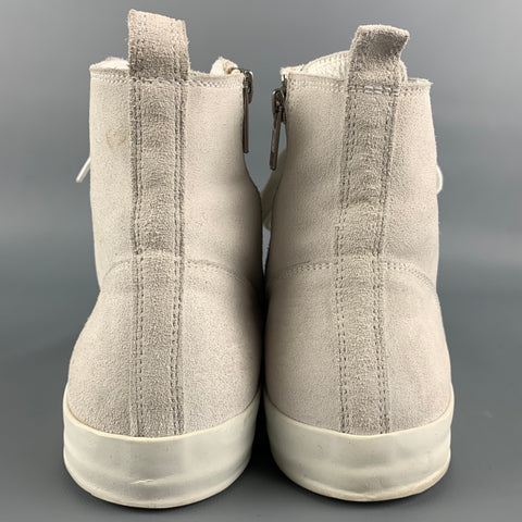 ANN DEMEULEMEESTER Size 7 Off White Suede High Top Sneakers