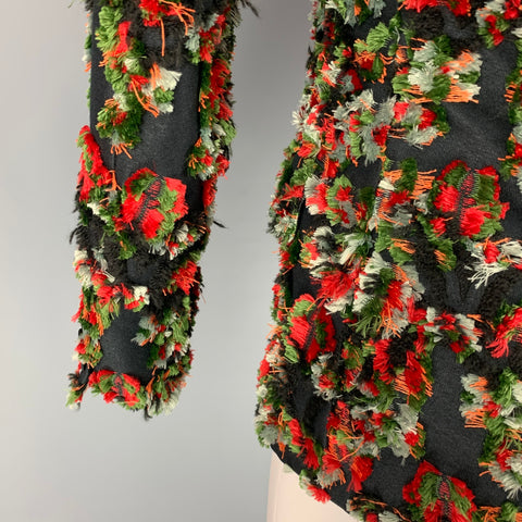 ALEXANDER MCQUEEN SS 18 Size 34 Black Red Green Reversed Jacquard Sport Coat