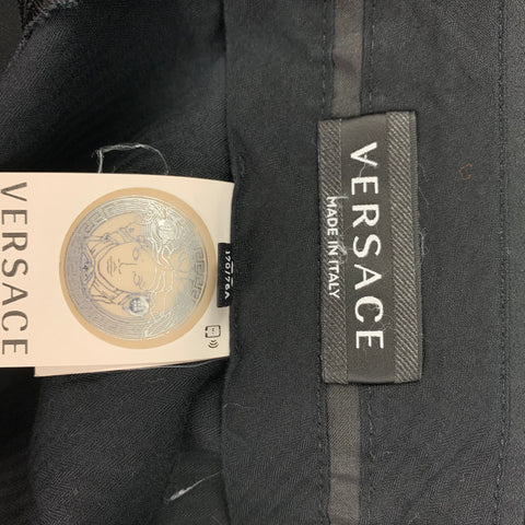 VERSACE Size 30 Black Acetate Silk Zip Fly Dress Pants