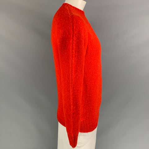 HARLEY Size L Red Knitted Wool Crew-Neck Sweater