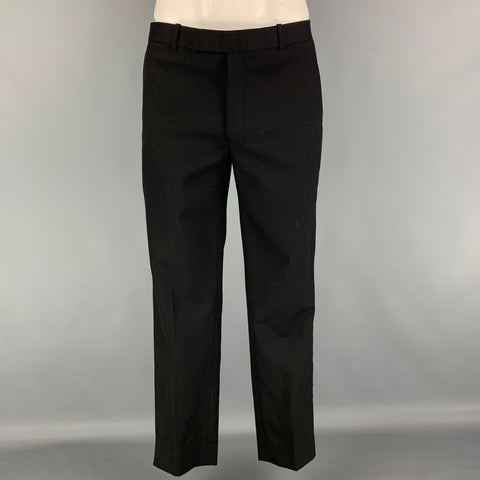BAND OF OUTSIDERS Size 42 Black Woven Wool Notch Lapel Suit
