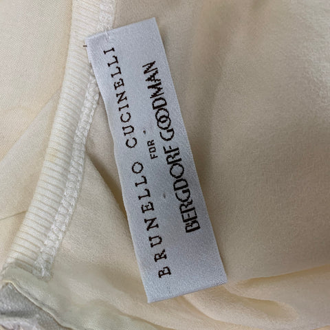 BRUNELLO CUCINELLI Size S Cream Embroidered Tank Casual Top
