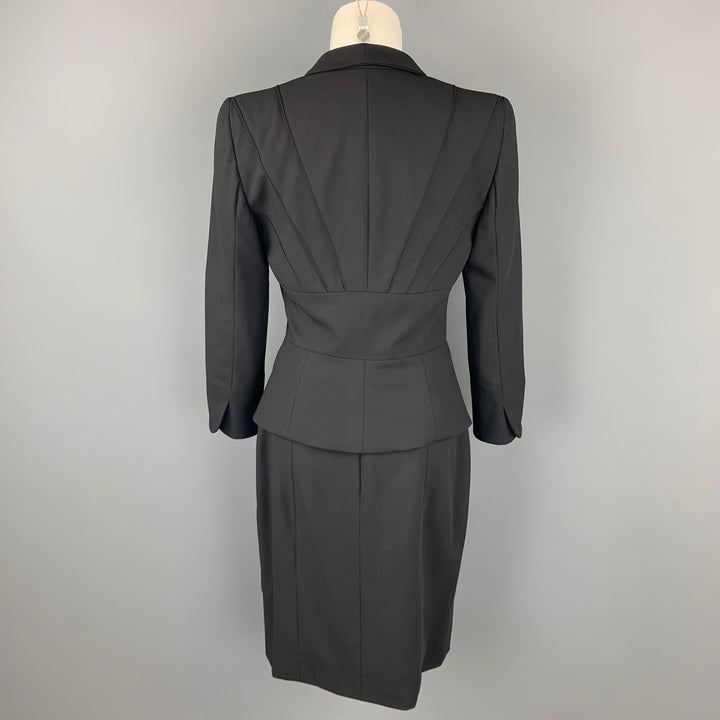 GIORGIO ARMANI Size 4 Black Wool Pencil Skirt Suit