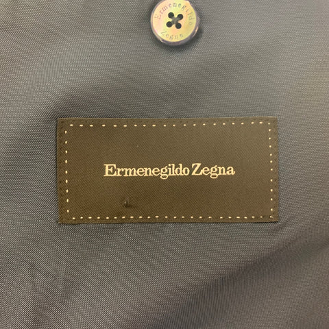 ERMENEGILDO ZEGNA Size 40 Regular Blue Green Checkered Wool Sport Coat