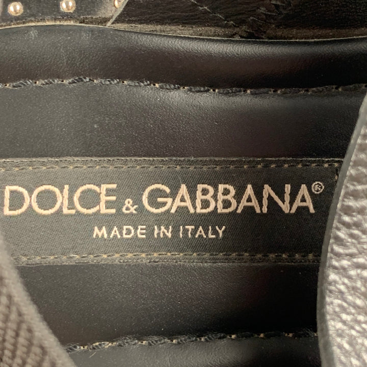 DOLCE & GABBANA Size 10 Black Studded Leather Sandals
