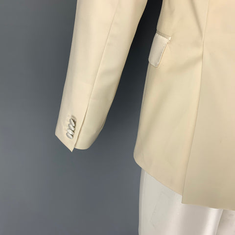 DAVID AUGUST Size 40 Cream Wool Double Breasted Sport Coat