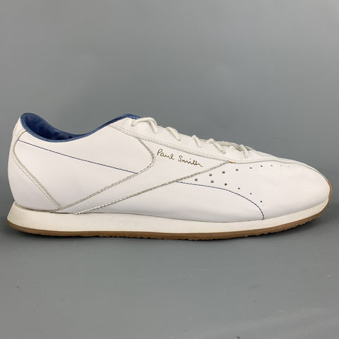 PAUL SMITH x REEBOK Taille 11 Baskets à lacets en cuir blanc