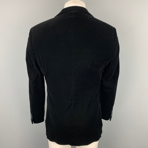 GIORGIO ARMANI Soho Size 40 Black Velvet Notch Lapel Sport Coat