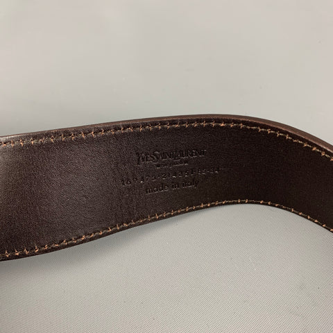 YVES SAINT LAURENT Waist Size M Brown Leather Belt