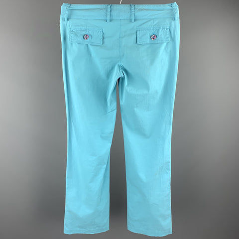 EMILIO PUCCI Size 6 Turquoise Cotton Straight Leg Casual Pants