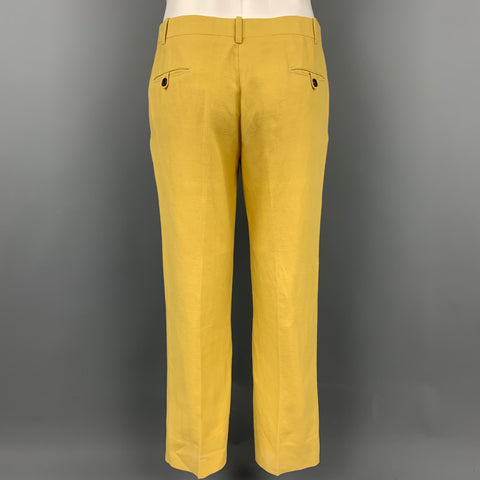 BAND OF OUTSIDERS Size 40 Yellow Linen / Cotton Notch Lapel Suit