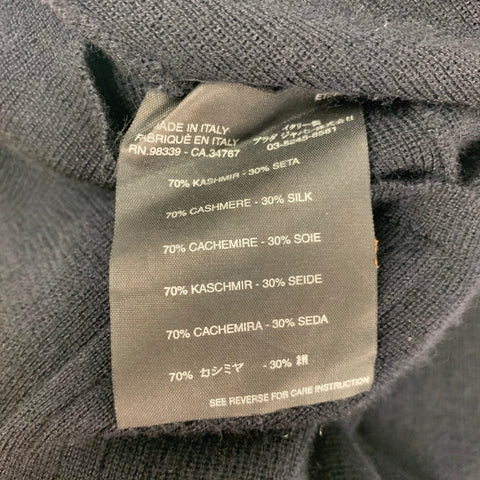 PRADA Size 4 Black Cashmere Silk Ribbed Scoop Neck Pullover