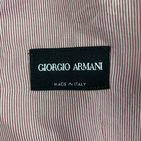 GIORGIO ARMANI Size 38 Olive Burgundy Herringbone Wool Vest