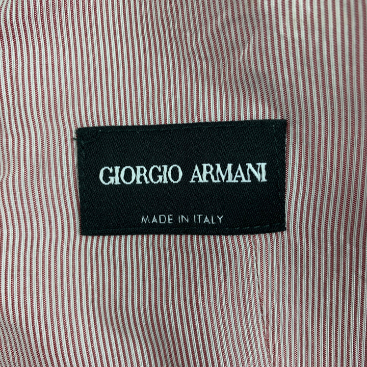 GIORGIO ARMANI Size 38 Olive Burgundy Herringbone Wool Vest