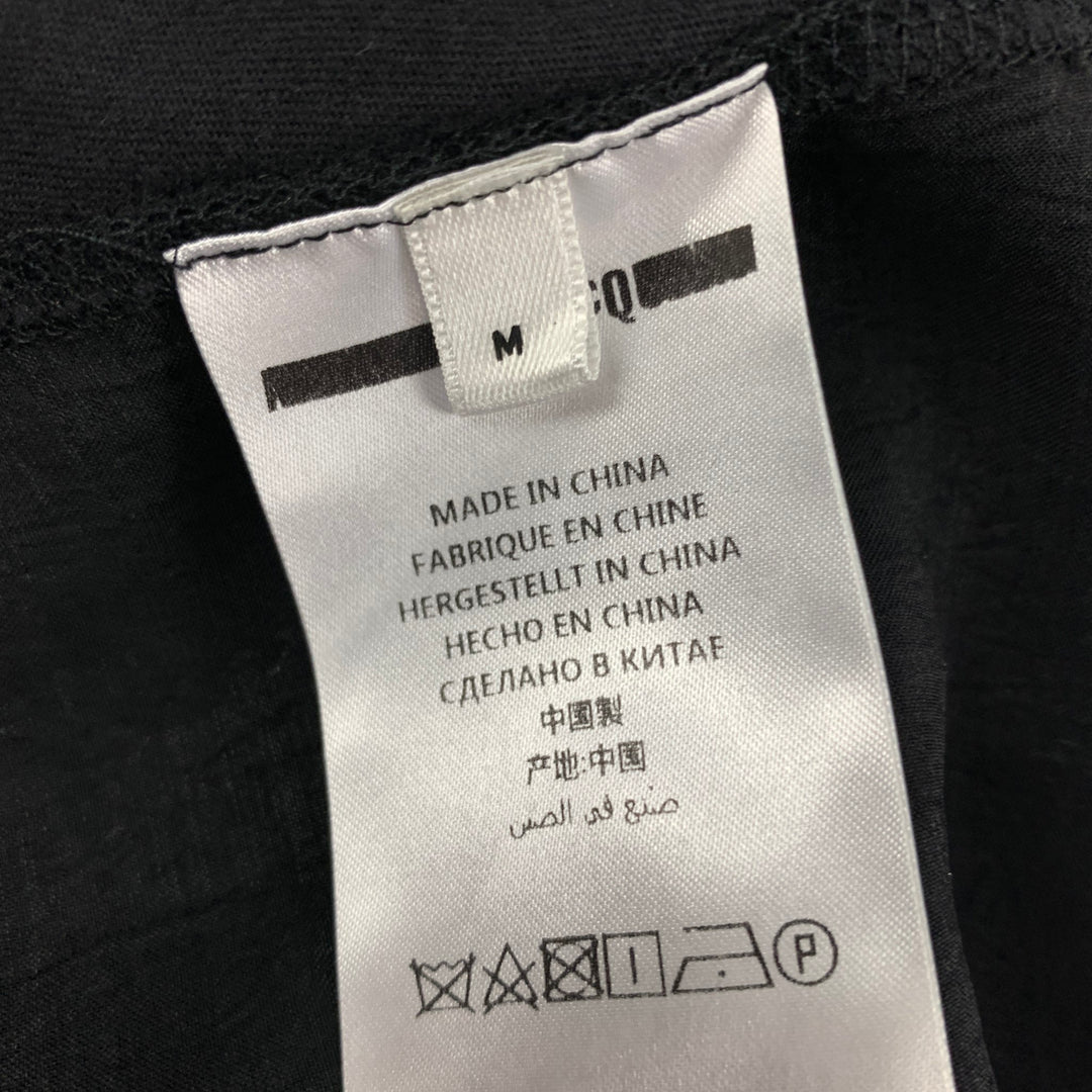 ALEXANDER MCQUEEN Size M Black Polyester Short Sleeve Casual Top
