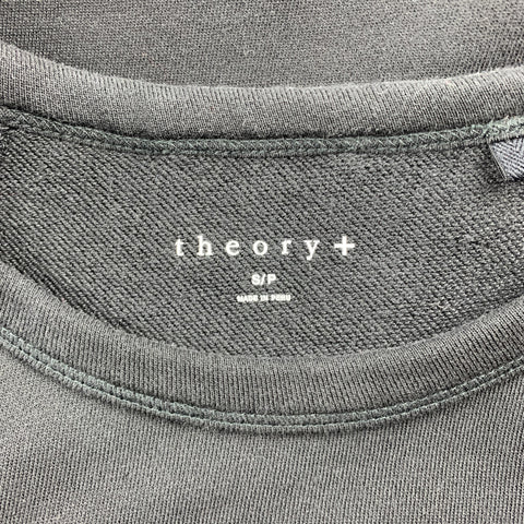 THEORY Size S Black Cotton Short Sleeve Sweatshirt