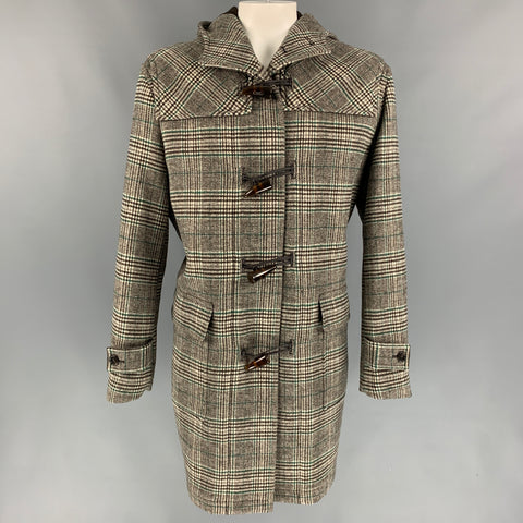 J.W.ANDERSON x UNIQLO Size XL Brown & Green Plaid Polyester / Wool Coat