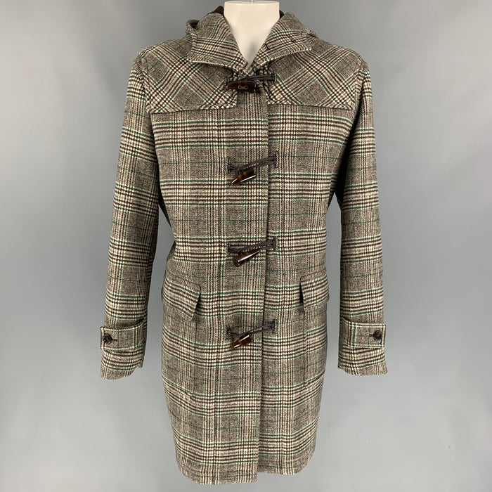 JWANDERSON x UNIQLO Taille XL Manteau en polyester/laine à carreaux marron et vert