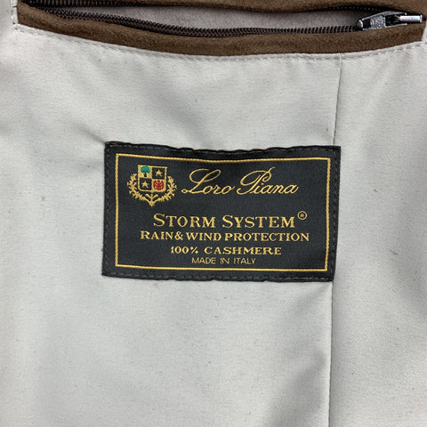 LORO PIANA Size XL Oatmeal Beige Cashmere Zip Up Storm System Vest