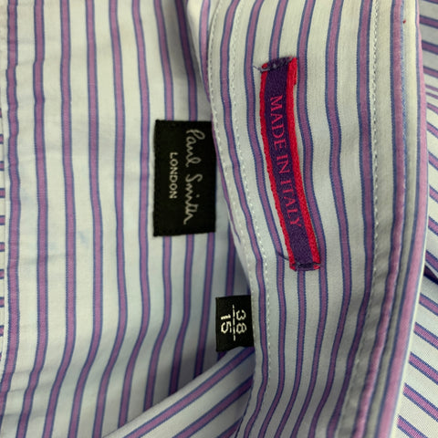 PAUL SMITH Size S Blue & Purple Stripe Cotton Button Down Long Sleeve Shirt