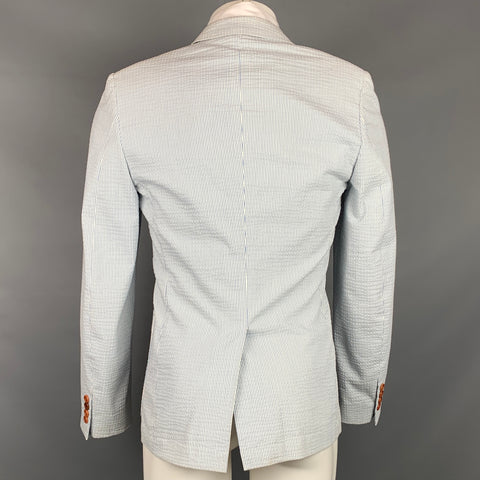PS by PAUL SMITH Size 36 Light Blue & White Seersucker Sport Coat
