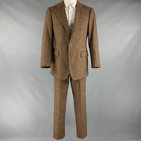 POLO by RALPH LAUREN Size 40 Brown Cream Nailhead Single breasted Suit