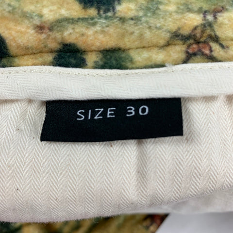 PRESIDENT's Size 30 Tan Olive Print Cotton Zip Fly Dress Pants